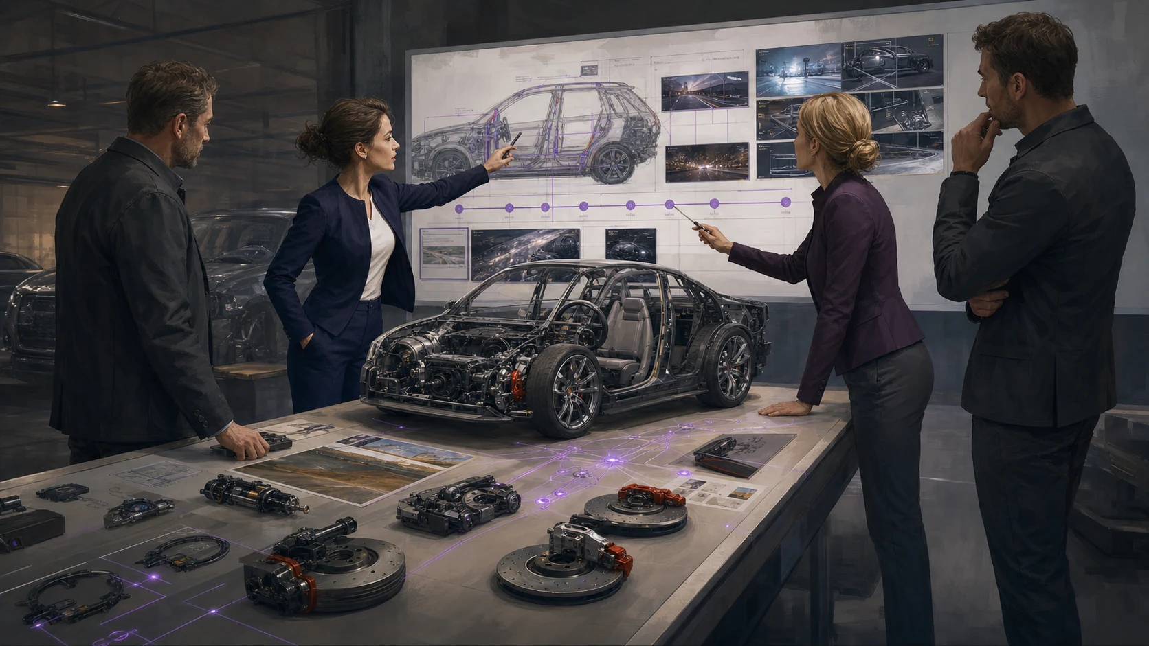 Ingenieure bewerten Fahrzeugarchitektur, Komponenten und Prüfnachweise für die Typgenehmigung