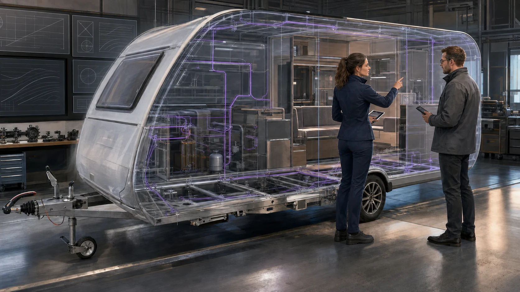 Rückverfolgbarkeit von Fahrgestellbefestigungen, Massenverteilung, Gasanlage und Elektrik in den Caravan-Beschreibungsunterlagen