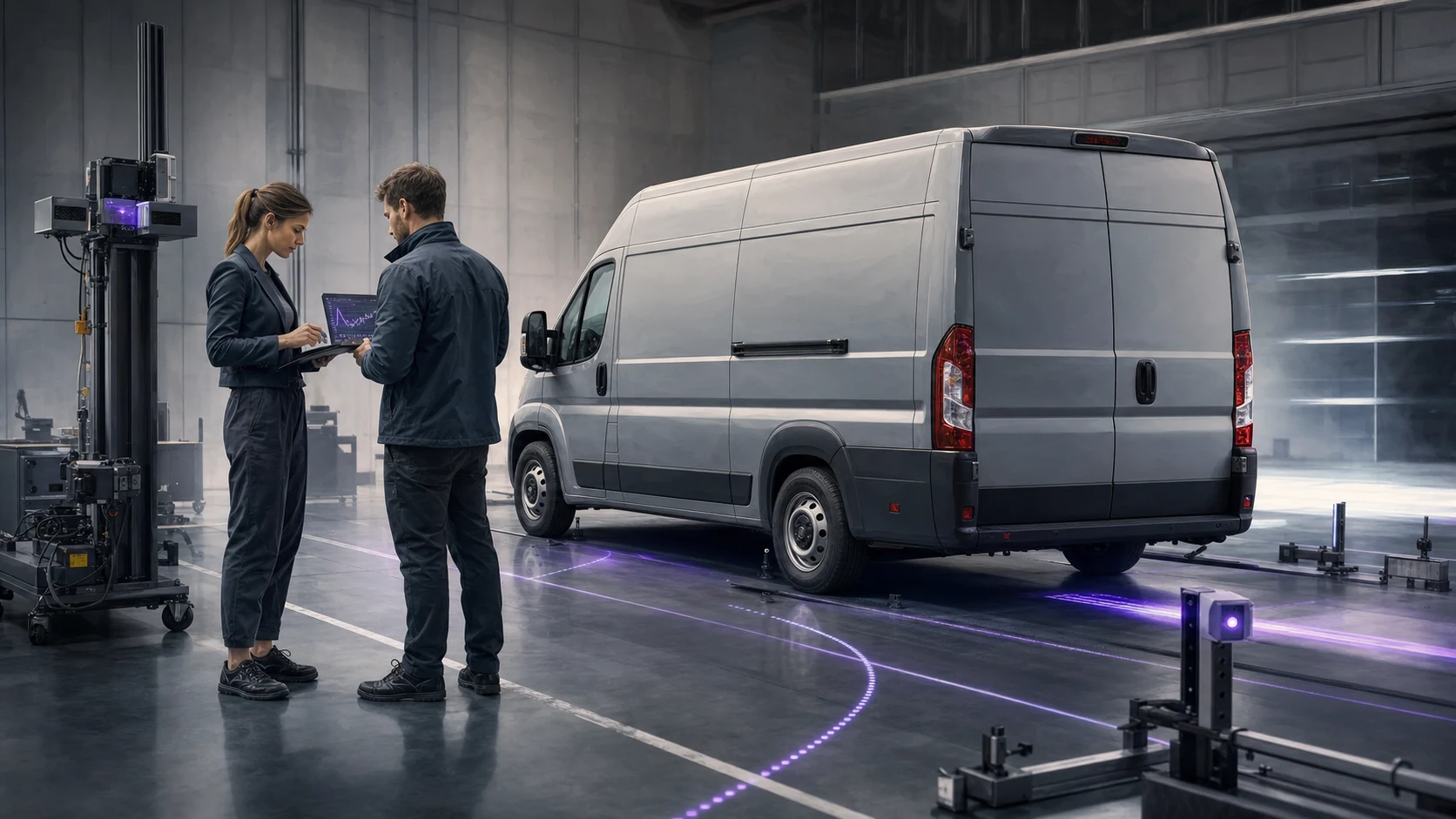 Sensorausrichtung und Bremsprüfung für einen Fiat Ducato Serienumbau nach GSR II