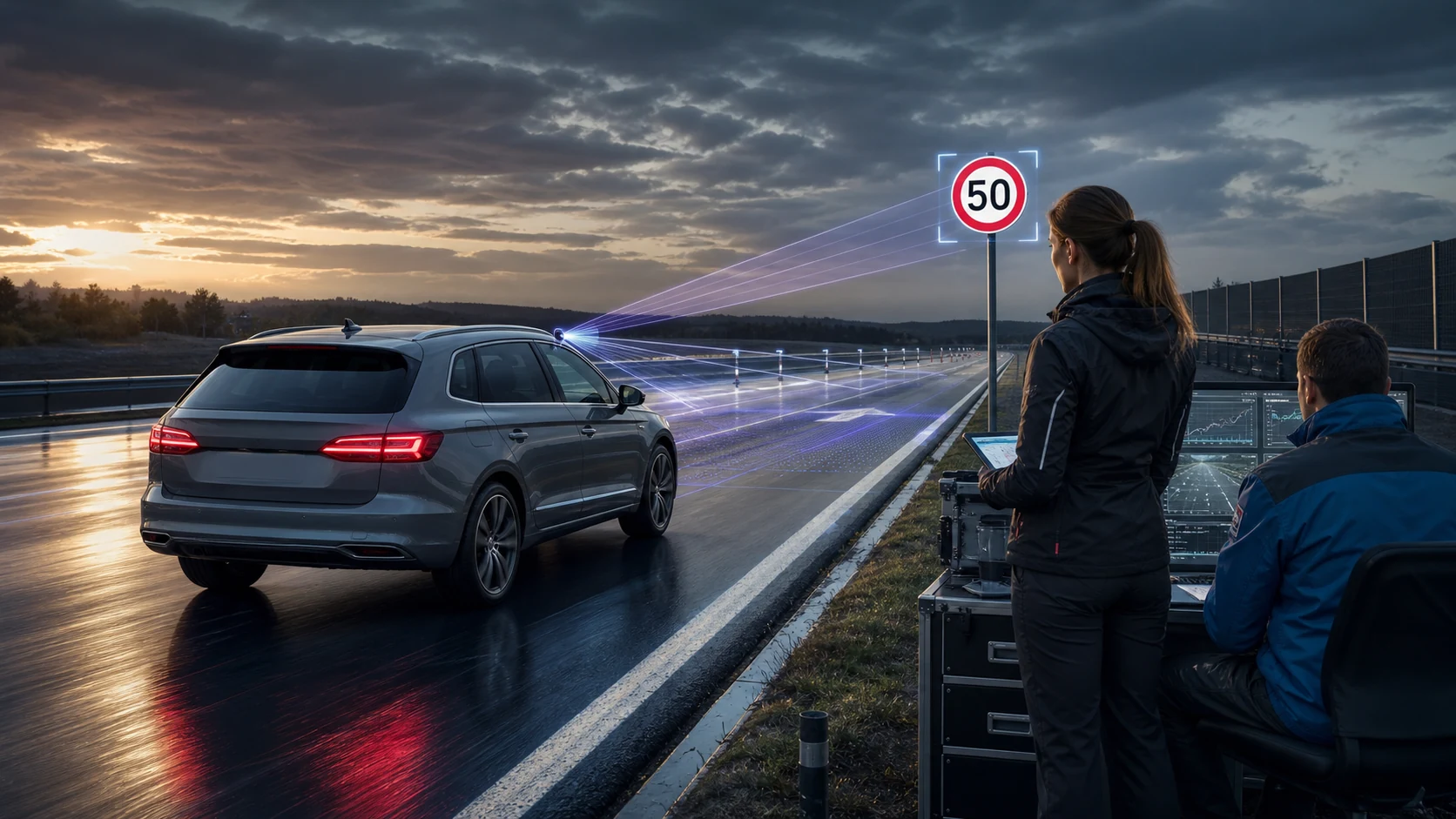 Verkehrszeichenerkennung und Geschwindigkeitsanpassung für den intelligenten Geschwindigkeitsassistenten